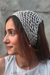 Bohemian Crochet Headscarf - Silver - Small