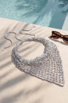 Bohemian Crochet Headscarf - Silver - Small