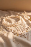 Bohemian Crochet Headscarf with Celestial Charms - Off-white - Small