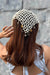 Bohemian Crochet Headscarf with Celestial Charms - Off-white - Small