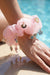 Oversized Organza Scrunchie with Charms - Pink