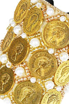 Embellished Coin Ponytail Holder - Gold