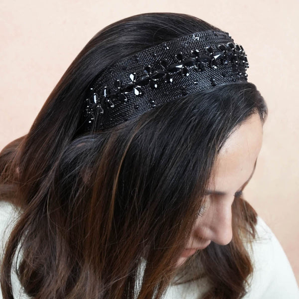 Crystal Mesh Hair Band - Black