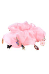 Oversized Organza Scrunchie with Charms - Pink