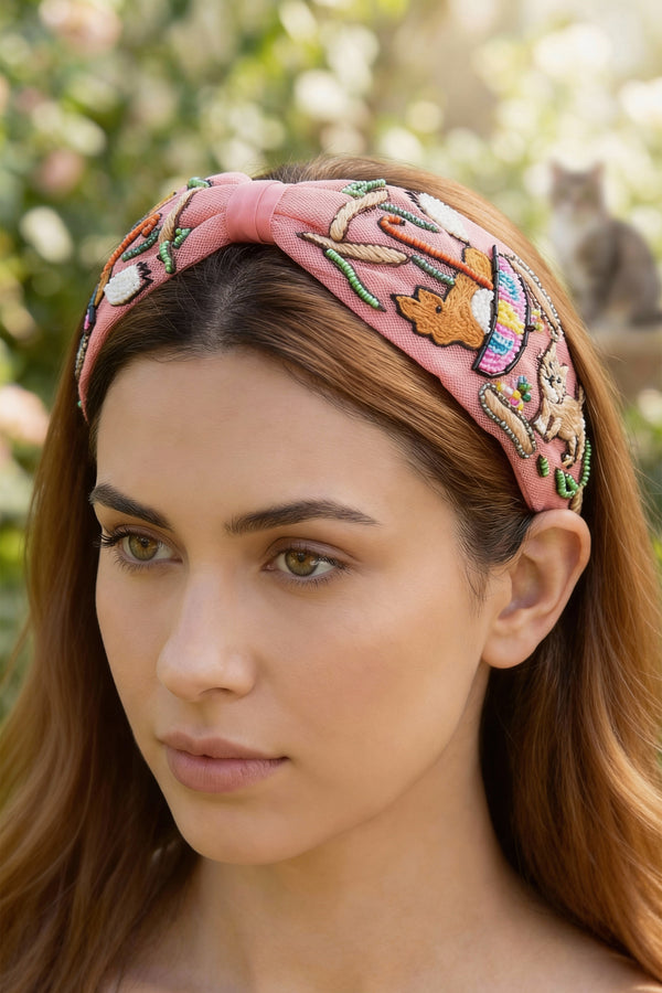 Nutty Love Knotted Headband- Light Pink