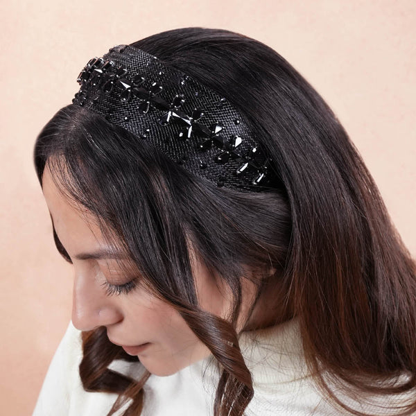 Crystal Mesh Hair Band - Black