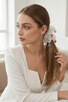 Oversized Organza Scrunchie with Charms - White