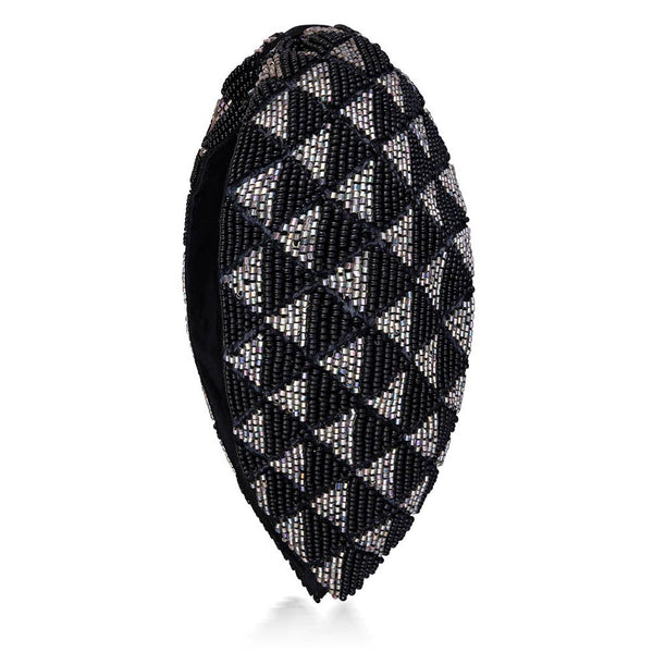 Selene Knotted Hair Band - Black & Silver