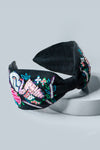 Swan Knotted Headband - Black