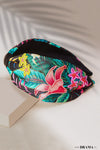 Tropical Knotted Headband - Black