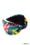 Tropical Knotted Headband - Black