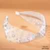 Crystal Mesh Knotted Hair Band - White