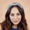 Crystal Mesh Knotted Hair Band - White