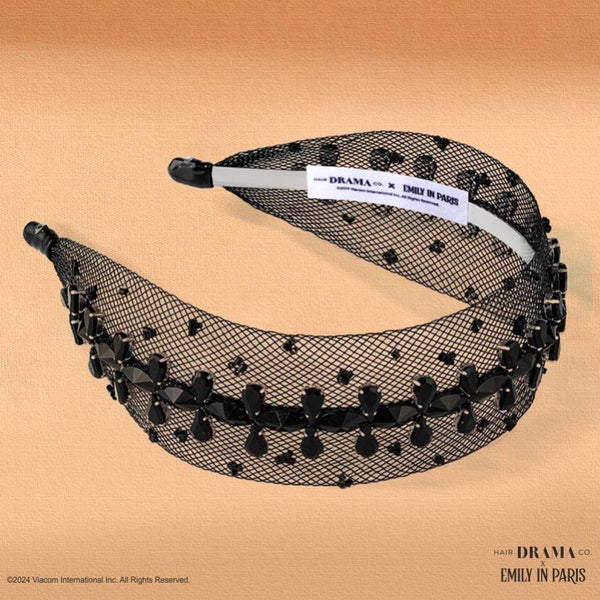 Crystal Mesh Hair Band - Black