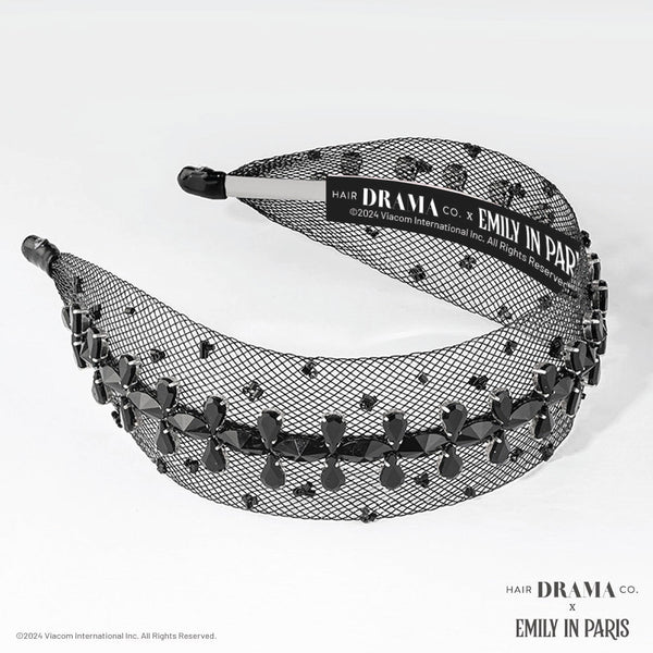 Crystal Mesh Hair Band - Black