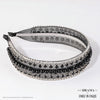 Crystal & Pearl Mesh Hair Band - Black