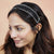 Crystal & Pearl Mesh Hair Band - Black