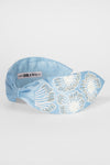 Flora Embellished Knotted Hair Band - Blue