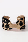 Lea Noir Embellished Knotted Hair Band