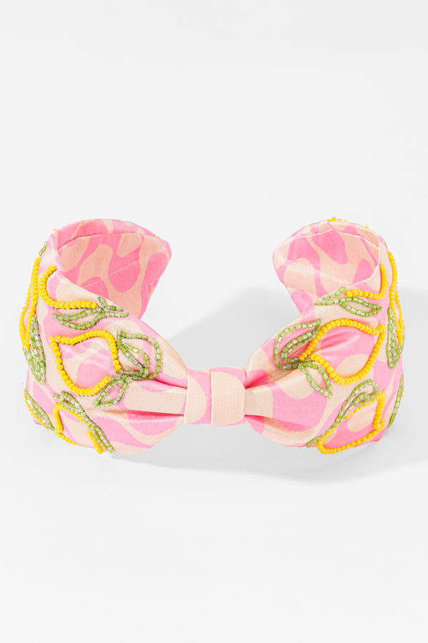 Lemon Pop Printed Knotted Headband