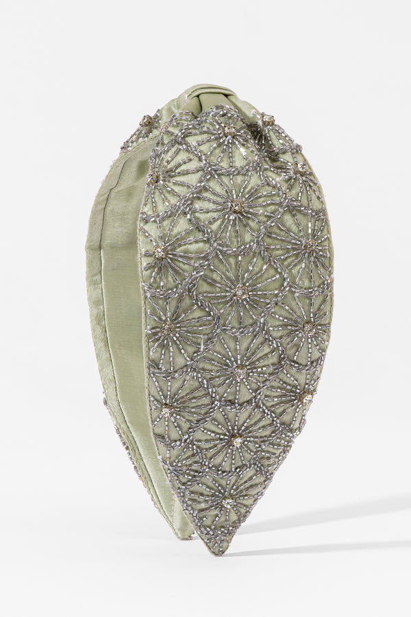 Sage Sparkle Embellished Headband