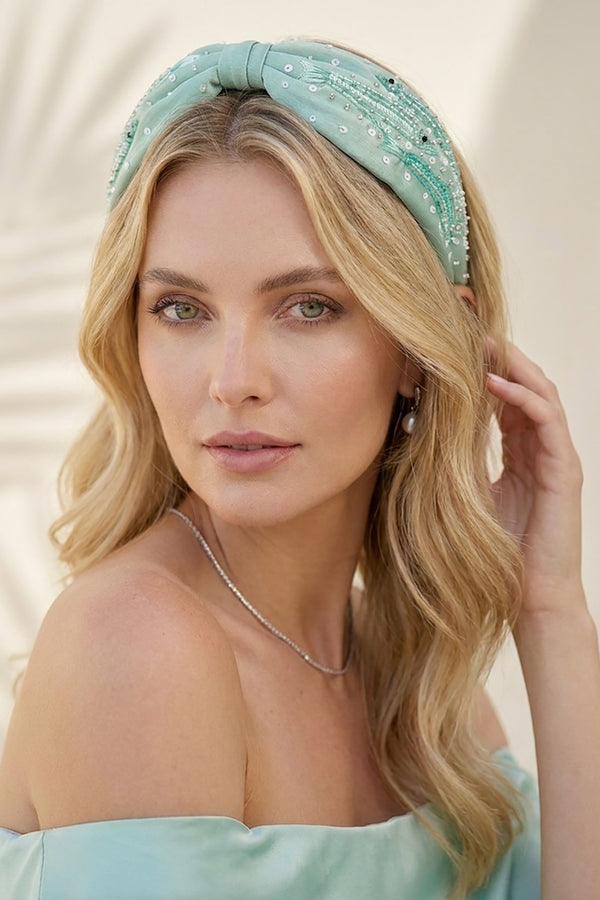 Sardine Embroidered Knotted Headband