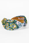 Limoncello Embellished Knotted Headband - Blue