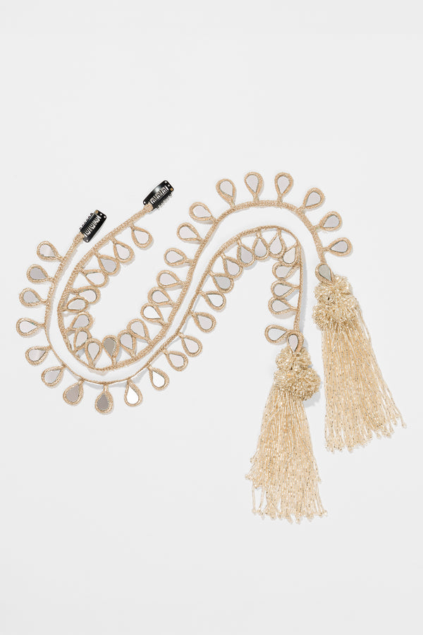 Mirror Tassel Gold Braid Chain - Set of 2