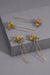 Set of 4 Embellished Pearls U Pins - Gold