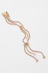 Gold Plated Shell Hair Braid with Pink Beads
