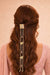 Gold Plated Shell Hair Braid with Pink Beads