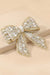 Embellished Crystal Hair Bow Barrette Clip - Gold & Silver