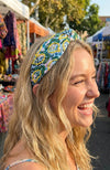 Limoncello Embellished Knotted Headband - Blue