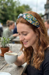 Limoncello Embellished Knotted Headband - Blue