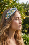 Limoncello Embellished Knotted Headband - Blue