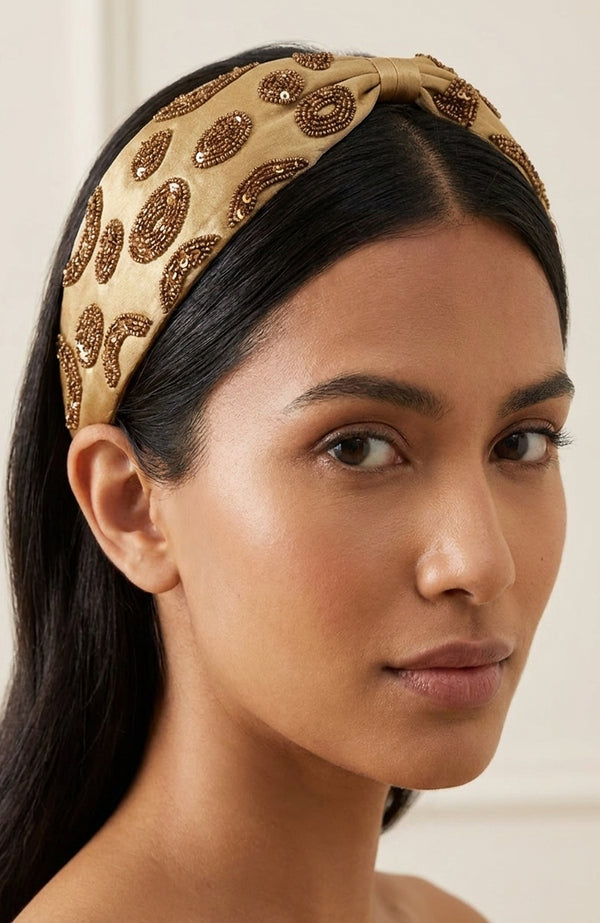 Champagne Paisley Headband