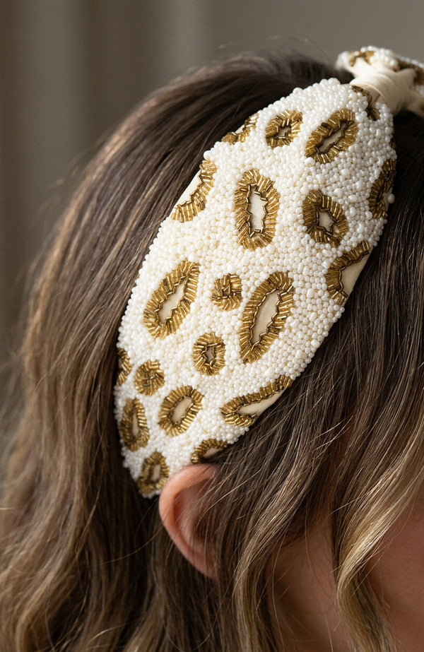 Champagne Leopard Headband