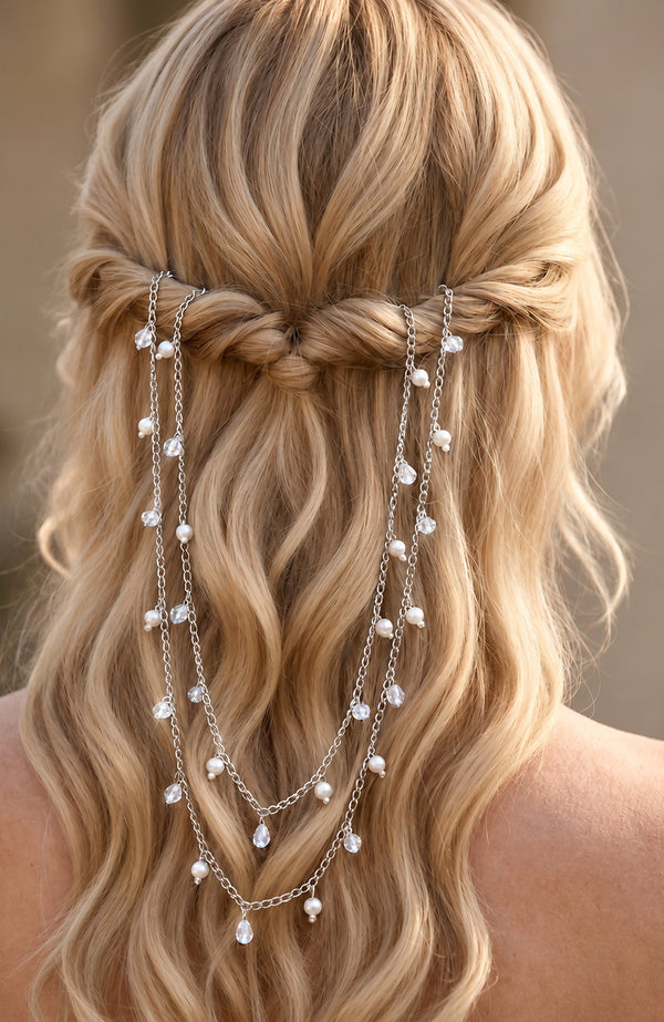 Celeste Pearl & Crystal Brain Chain