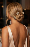 Set of 4 Embellished Pearls U Pins - Gold