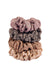 Luxury silk Scrunchies Set of 4 with Free Pouch - Neutral Crystal Gift Set