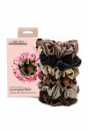 Neutral Silk Satin Scrunchies - Set of 6
