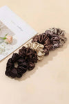 Neutral Silk Satin Scrunchies - Set of 6