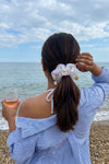 Oversized Organza Scrunchie with Charms - White