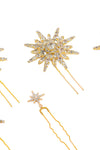 Celeste Crystal U Hair Pins - Set of 6 - Gold