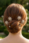 Celeste Crystal U Hair Pins - Set of 6 - Gold