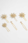 Celeste Crystal U Hair Pins - Set of 6 - Gold