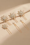 Celeste Crystal U Hair Pins - Set of 6 - Gold